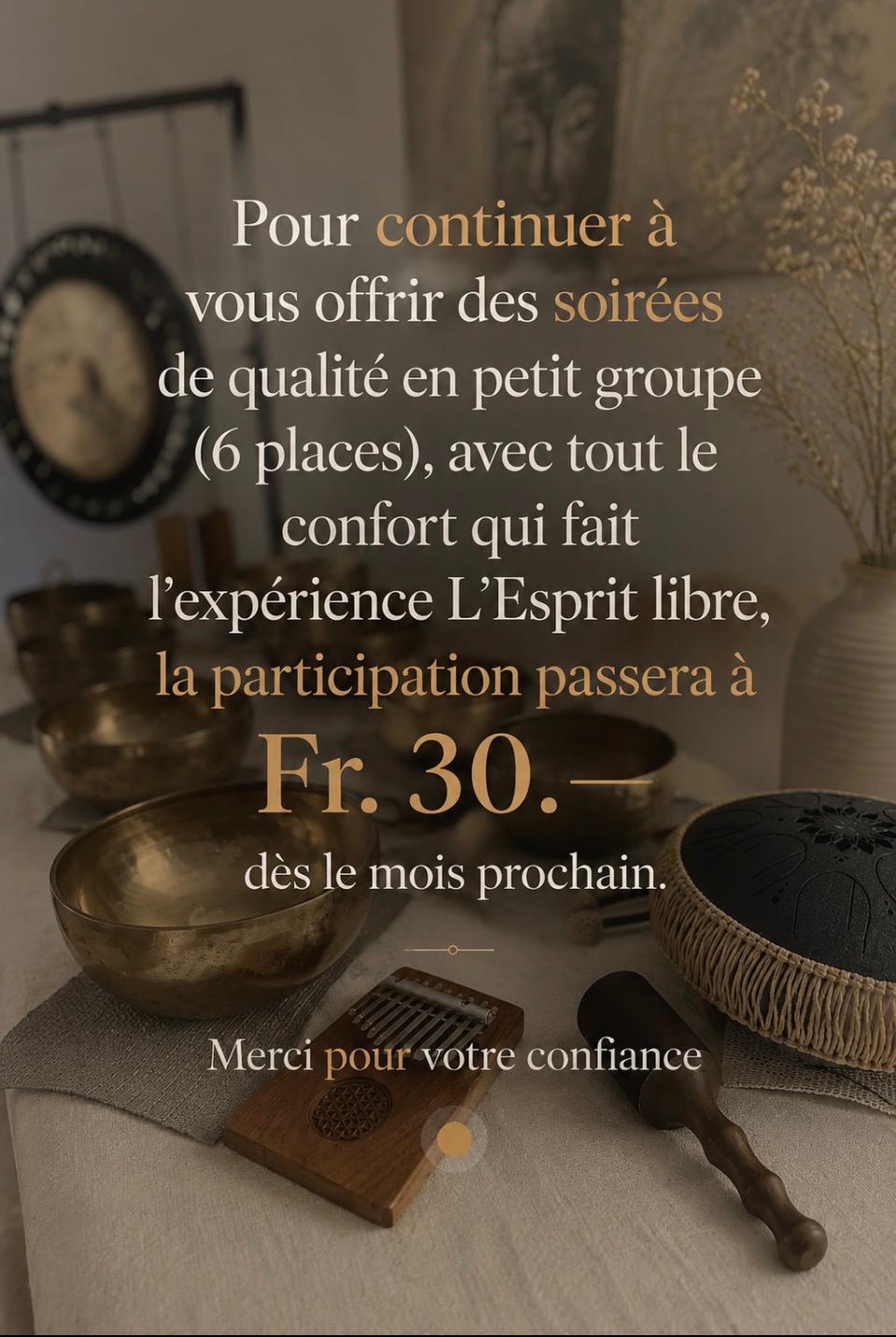 bains sonores 30 francs suisses
